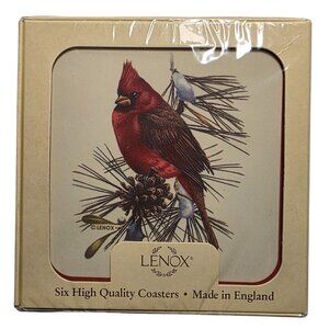 Lenox Coasters Cardinal Bird Set Of 6 Christmas Gift Table decor